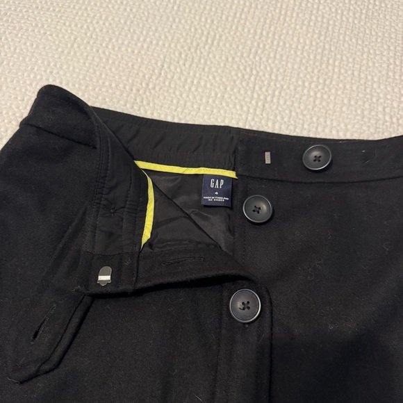 GAP womens black mini skirt 4 wool blend button up fully lined Y2K 90s 2000s - Picture 8 of 15